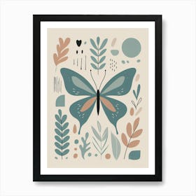 Boho Minimalist Butterfly Poster 2 Art Print