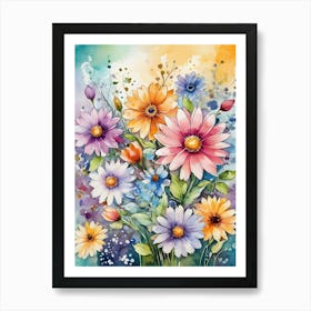 Watercolor Flowers 17 Art Print