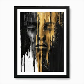 Black And Gold Abstract Painting 18 Art Print