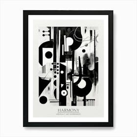 Harmony Abstract Black And White 4 Poster Art Print