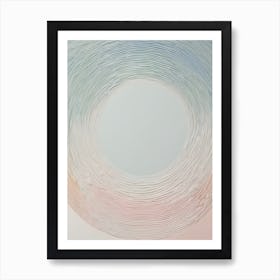 Moonrise - True Minimalist Calming Tranquil Pastel Colors of Pink, Grey And Neutral Tones Abstract Painting for a Peaceful New Home or Room Decor Circles Clean Lines Boho Chic Pale Retro Luxe Famous Peace Serenity Art Print