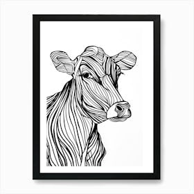 Cow Print animal lines art Art Print