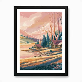 Sunset By The Lake Art Print