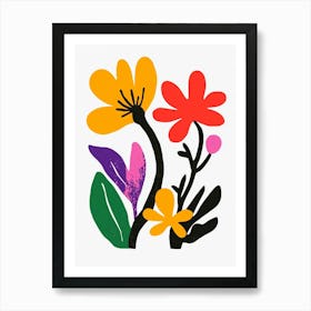 Flowers On A White Background 19 Art Print