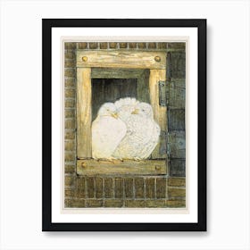 White Pigeons In A Window (1878–1910), Theo Van Hoytema Art Print