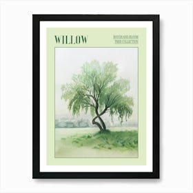 Willow Tree Atmospheric Watercolour Painting 6 Poster Art Print