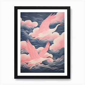 Vintage Japanese Inspired Bird Print Goose 2 Art Print