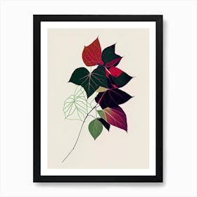 Pacific Poison Ivy Minimal Line Drawing 3 Art Print