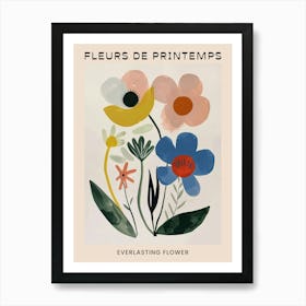 Spring Floral French Poster  Everlasting Flower 3 Art Print