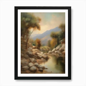 Forest Lake,Vintage Oil Painting,Farm Wall Decorations,Vintage Landscape,Vintage Landscape Oil Painting.4 2 Art Print