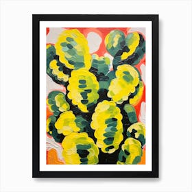 Cactus Painting Lemon Ball 1 Art Print