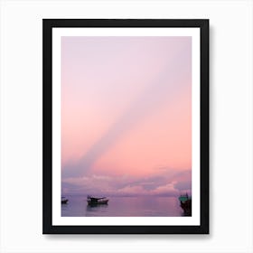 Pink And Purple Sunset On Koh Rong Island Cambodia Art Print