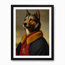 Icelandic Sheepdog Renaissance Portrait Oil Painting Poster