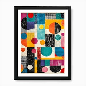 Playful And Colorful Geometric Shapes Arranged In A Fun And Whimsical Way 23 Art Print