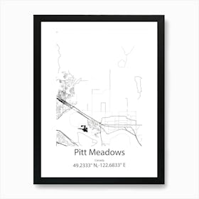 Pitt Meadows,Canada Minimalist Map Art Print