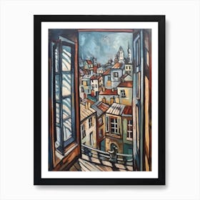 Window View London Of In The Style Of Cubism 1 Art Print