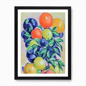 Orange Vintage Sketch Fruit Art Print