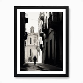 Cagliari, Italy, Mediterranean Black And White Photography Analogue 4 Art Print