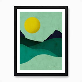 Chartreuse Moon Art Print