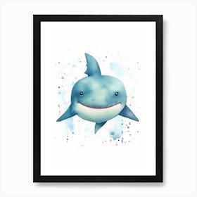 Cartoon Watercolour Nurse Shark Kids Nursery 2 Art Print