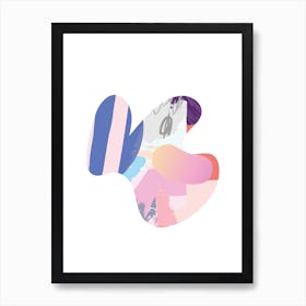 Abstract Funky Pink Shapes Art Print