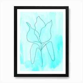 Tulip Aqua Art Print