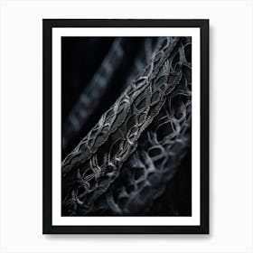 An Up Close View Of An Intricate Lace Texture Detailing The Fine Mesh Of Interwoven Fibers Contras (1) 2 Art Print