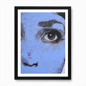 Portrait Woman Purple Eye Painting Poster Art Print