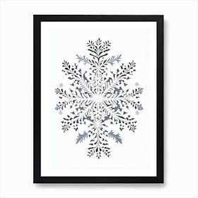 Cold, Snowflakes, William Morris Inspired 3 Poster