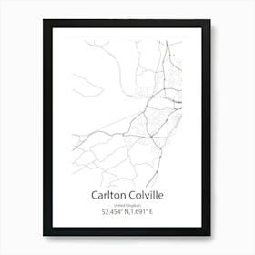 Carlton Colville,United Kingdom Minimalist Map Poster