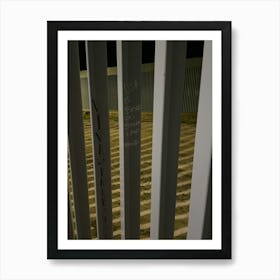 Border Fence At Night Art Print