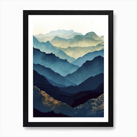 Nebulous Nooks: Minimalist Mountains Poster