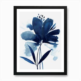 Blue Flower Canvas Print Art Print