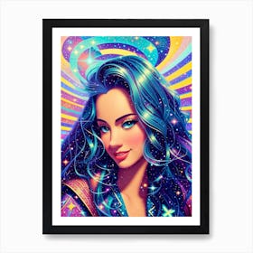 Fantasy Psychedelic Girl 1 Art Print