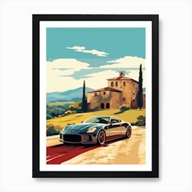 A Nissan Gt R In The Tuscany Italy Illustration 2 Art Print