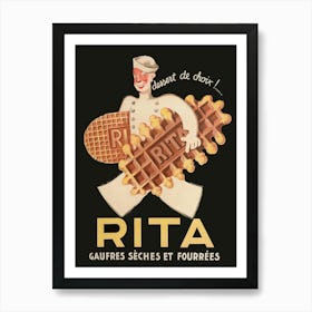 Rita, Baker Carrying Cookies Vintage Poster Art Print