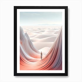 Dune Pink And White Art Print