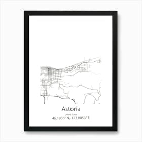 Astoria,United States Minimalist Map Art Print