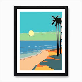 Minimal Design Style Of Miami Beach, Usa 3 Art Print