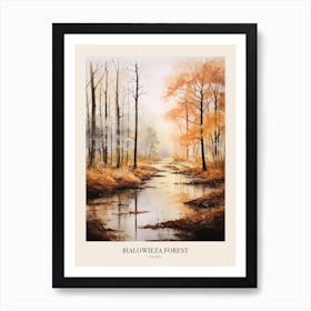 Autumn Forest Landscape Bialowieza Forest Poland 4 Poster Art Print