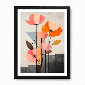 Abstract Flowers Canvas Print Art Print