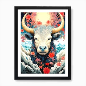 Yoda Highland Cow Art Print