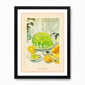 Vibrant Green Jelly Vintage Retro Illustration 1 Poster Art Print