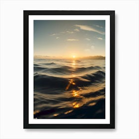 Sunset Over The Ocean -Reimagined Art Print