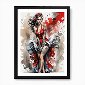 Pin Up Girl Art Print