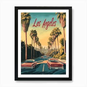 Aihrgdesign A Mid Century Modern Travel Poster For Los Angeles 3 Art Print