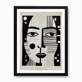 Lines & Dots Face Art Print