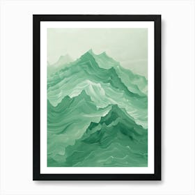 Green Waves Art Print