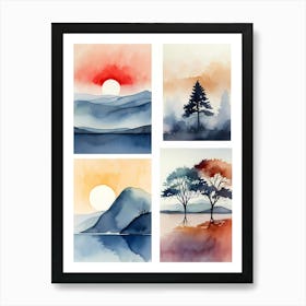 Watercolor Landscapes 1 Art Print