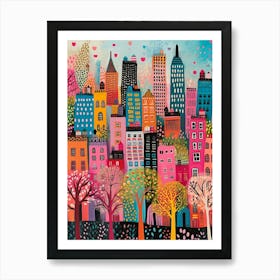 Kitsch Colourful New York Painting 3 Art Print